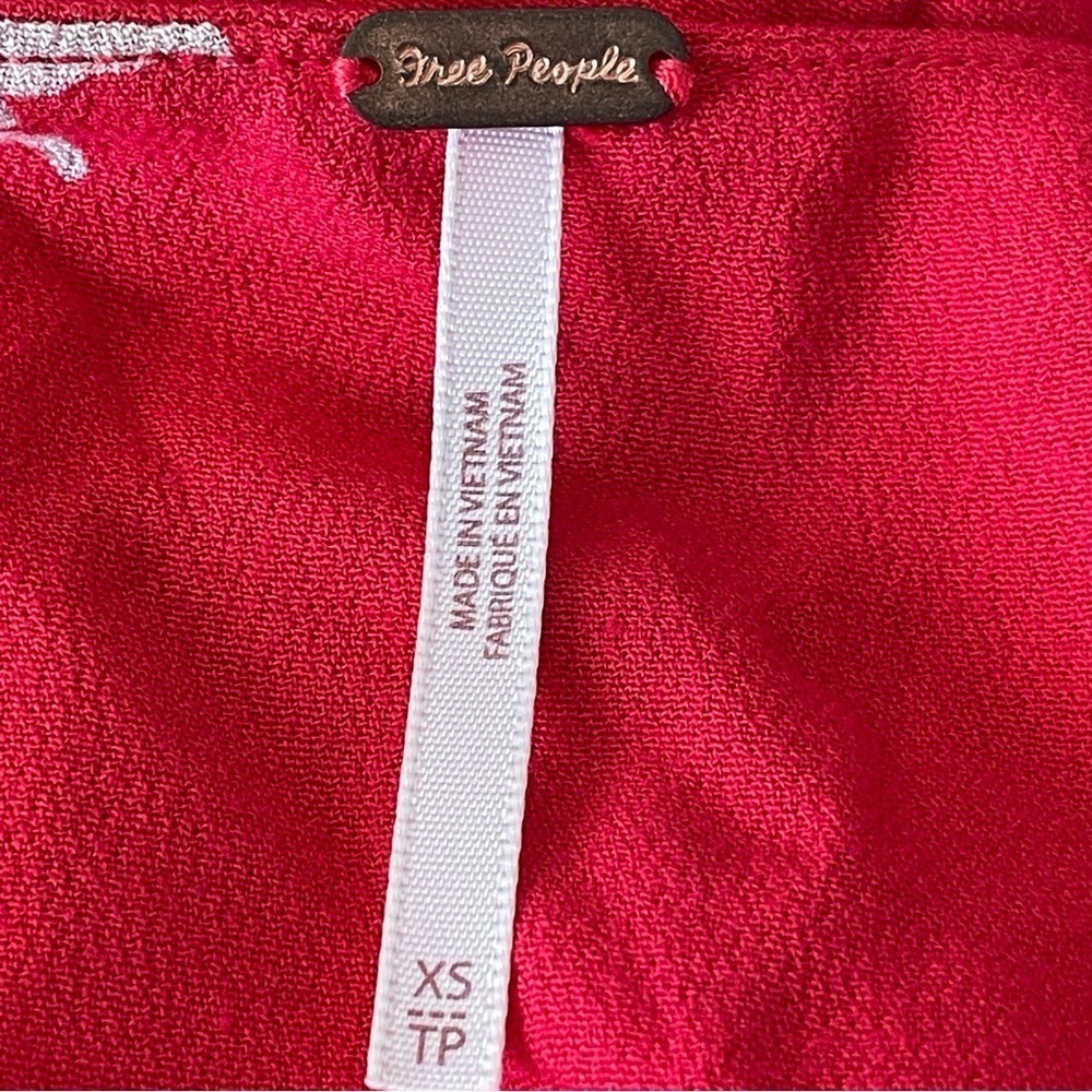 Free People Time On My Side Red Floral Print Wrap Mini Dress - 35555 - Picture 13 of 14
